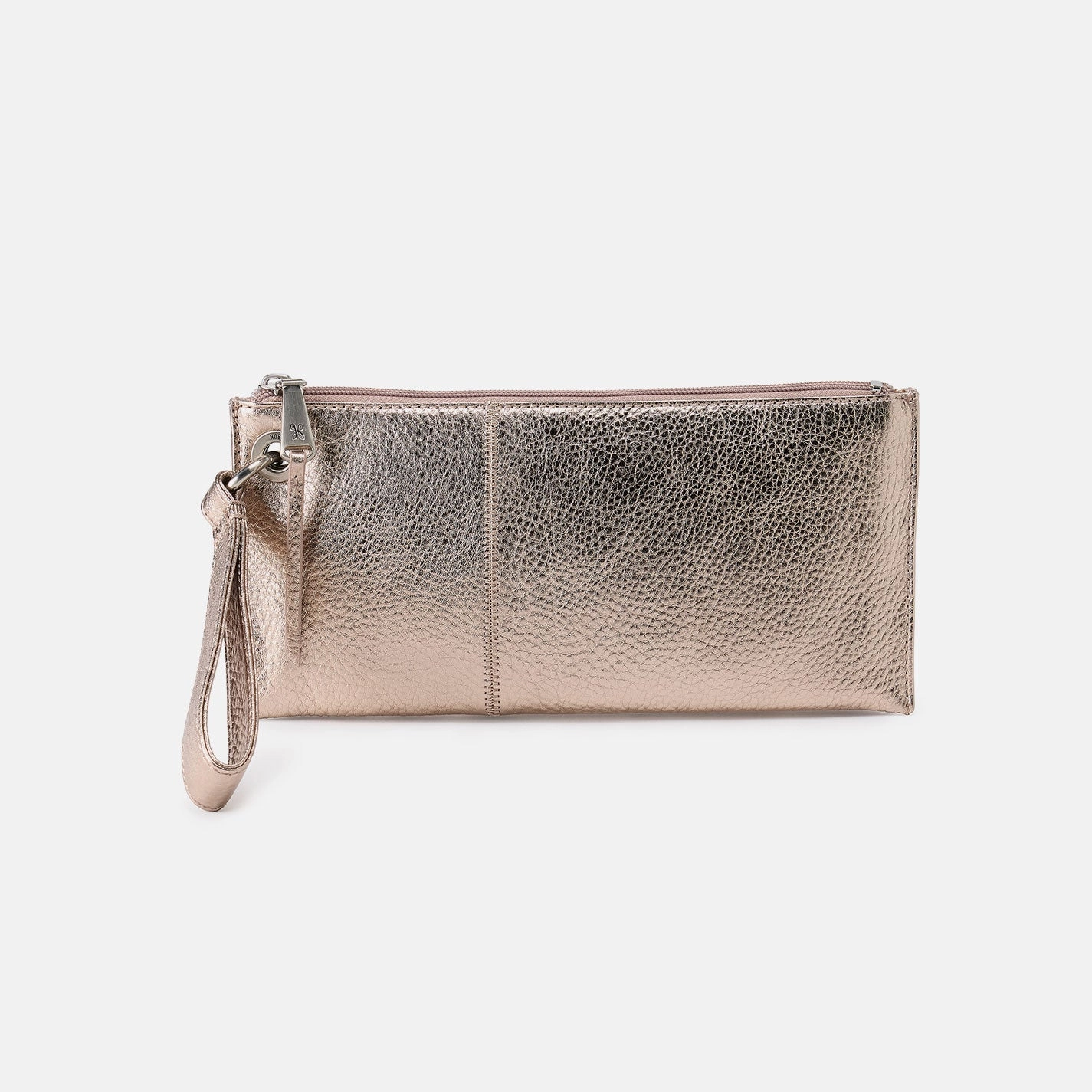 Outdoor Function Vida Wristlet In Metallic Leather - Cameo Quartz