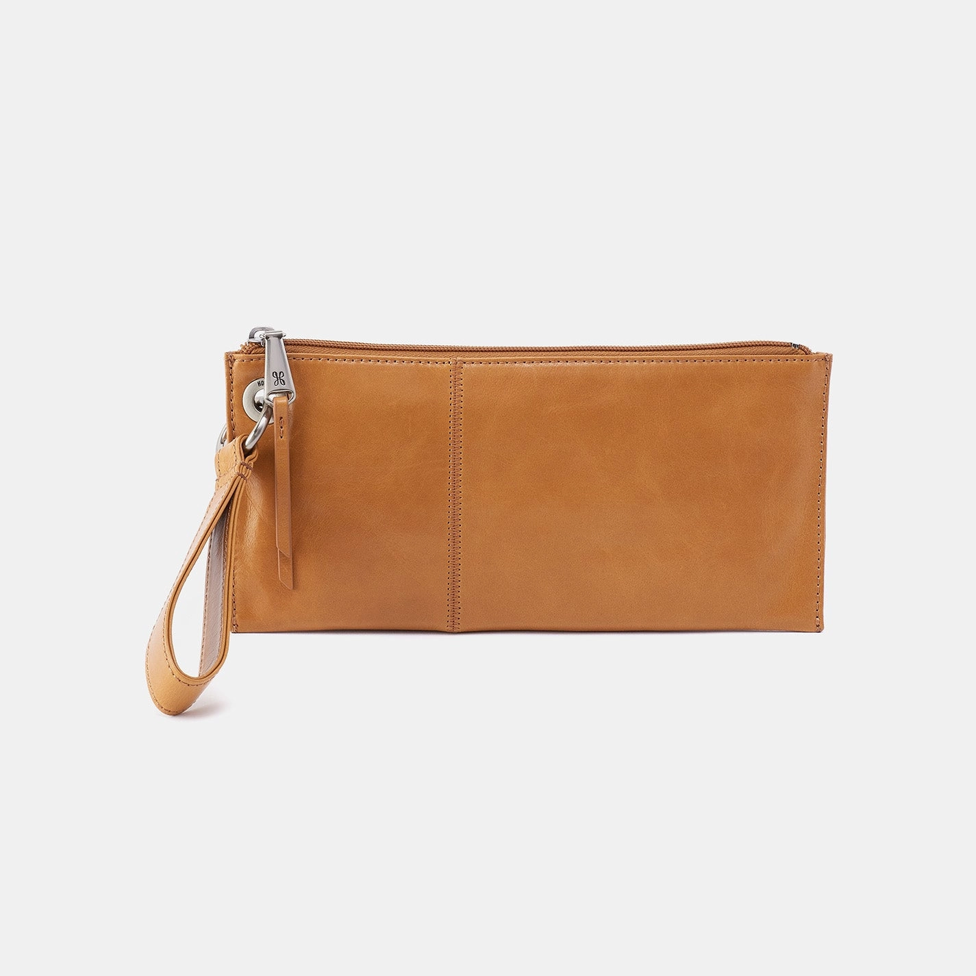 Vida Wristlet in Polished Leather - Natural Eco Friendly