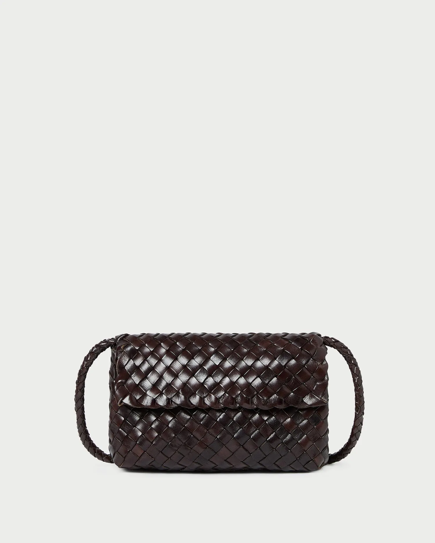 Vinnie Chocolate Woven Leather Crossbody Stylish functional bag