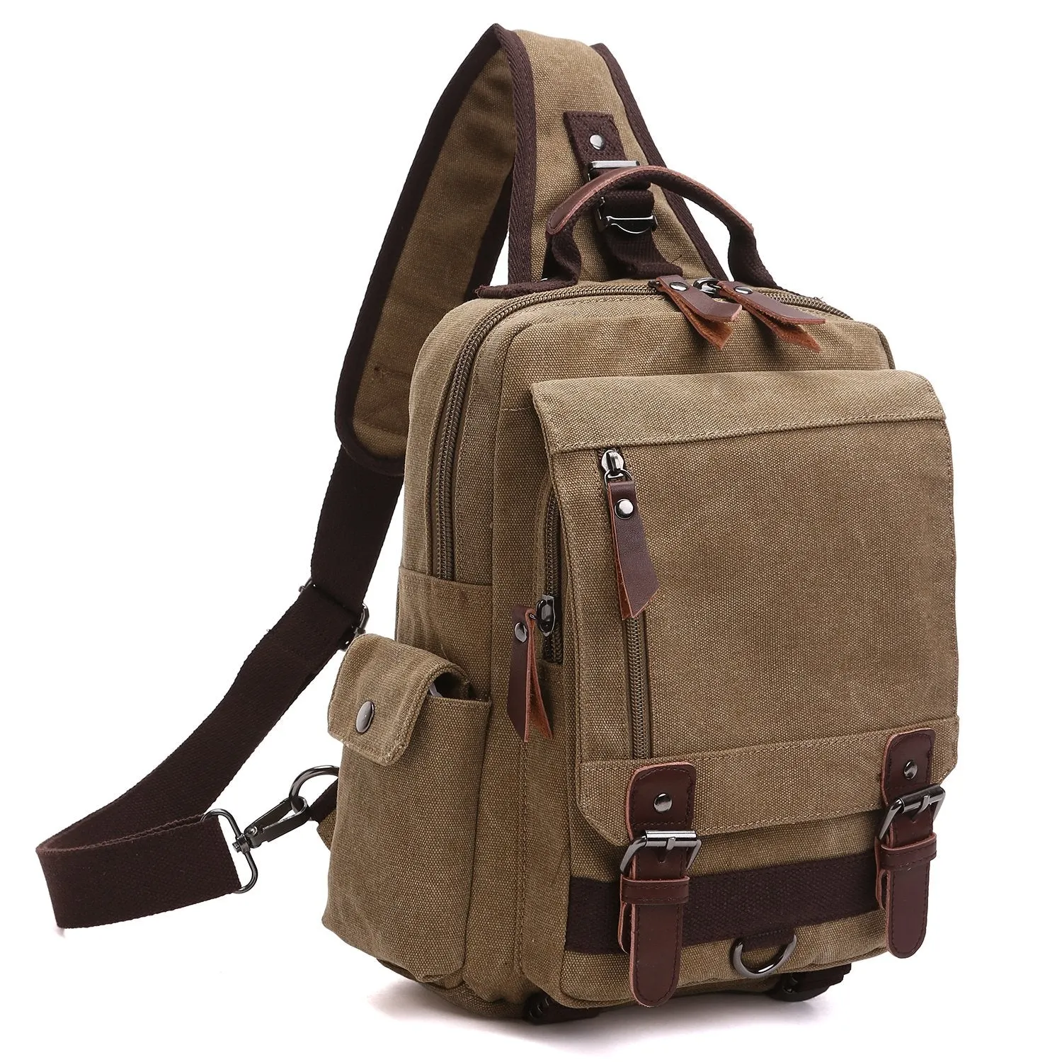 Vintage Unisex Canvas Sling Bag Adventure Durability Practical Organizer
