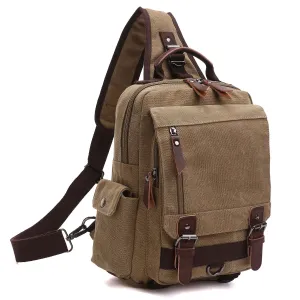Vintage Unisex Canvas Sling Bag Adventure Durability Practical Organizer