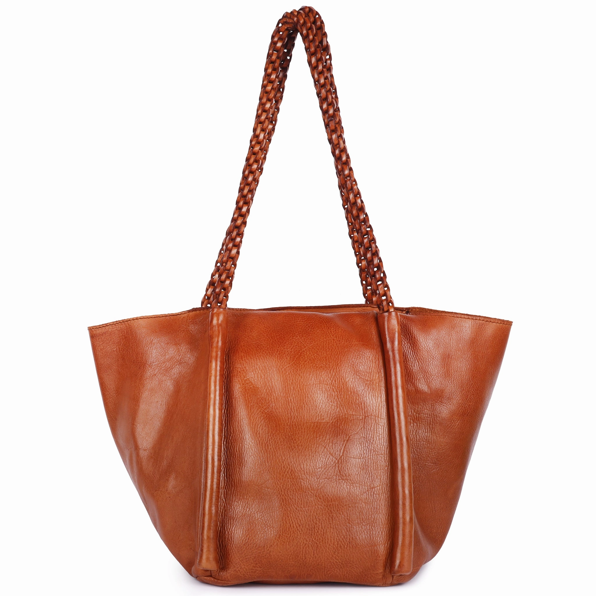 Wander Leather Tote Bag (Md) Secure Storage Street Fashion