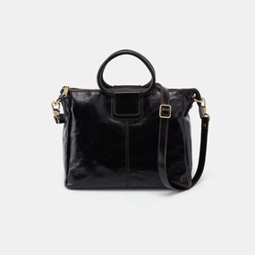 Style Definition HOBO Sheila Medium Satchel-Polished Leather-Black