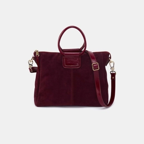 Tough and resilient materials to handle everyday wear and tear Sheila Medium Satchel in Suede Leather - Prairie Garnet