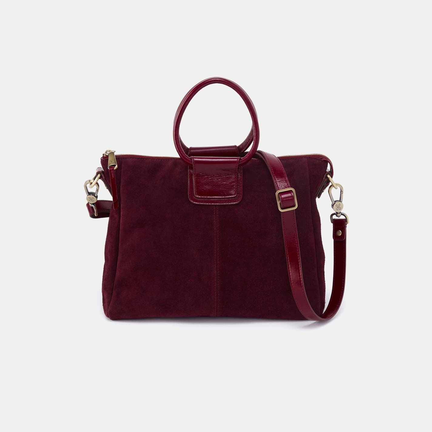 Tough and resilient materials to handle everyday wear and tear Sheila Medium Satchel in Suede Leather - Prairie Garnet