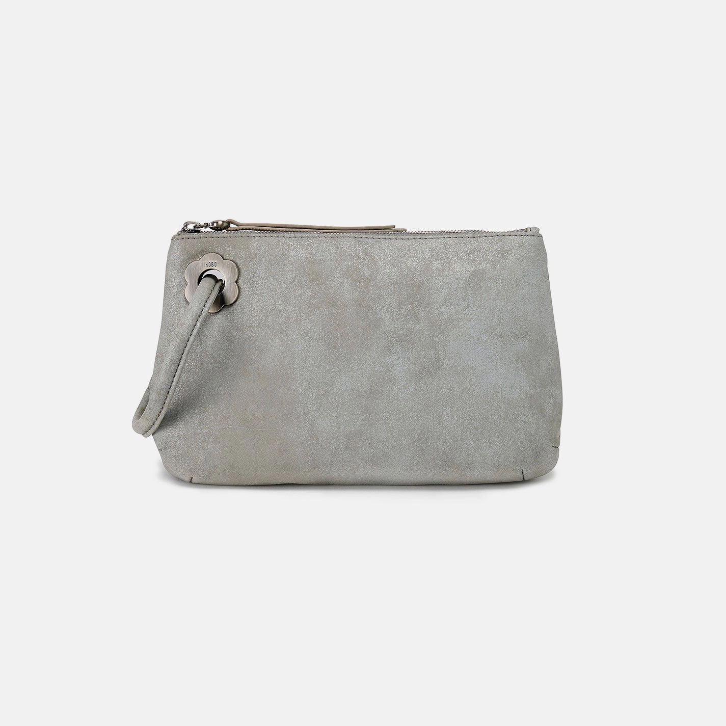 Simple Journey Daily Lifestyle Daisy Daze Large Wristlet In Buffed Leather - Misty Harbor