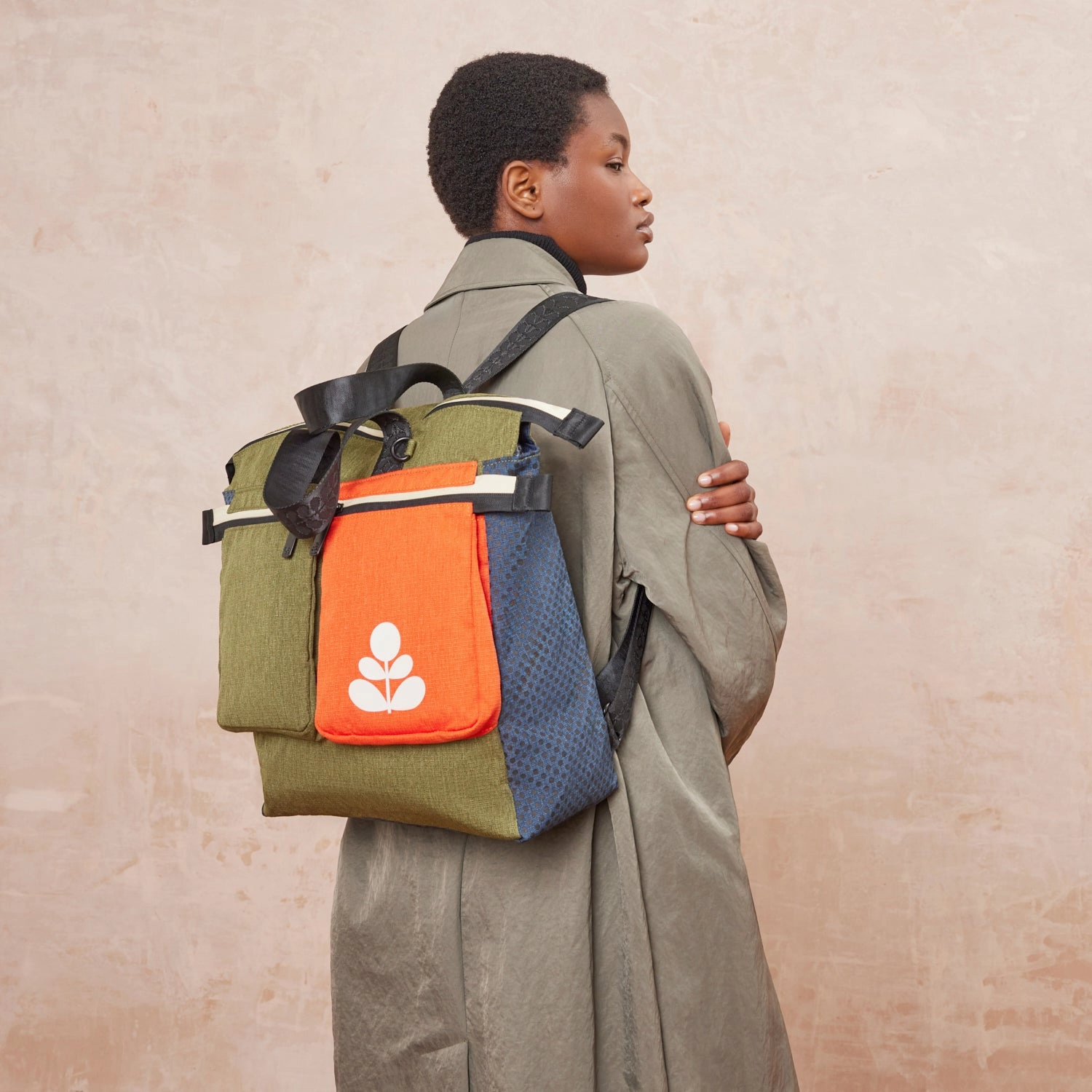 Compact Companion Durable Fabric Axis Backpack - Colour Block Multi