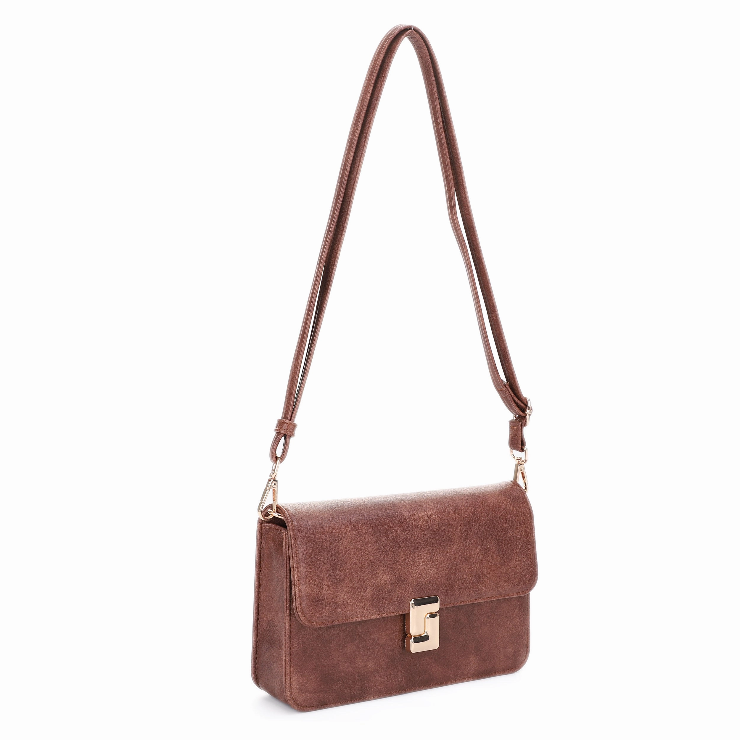 Minimalist Style Miriam Metal Block Hardware Crossbody