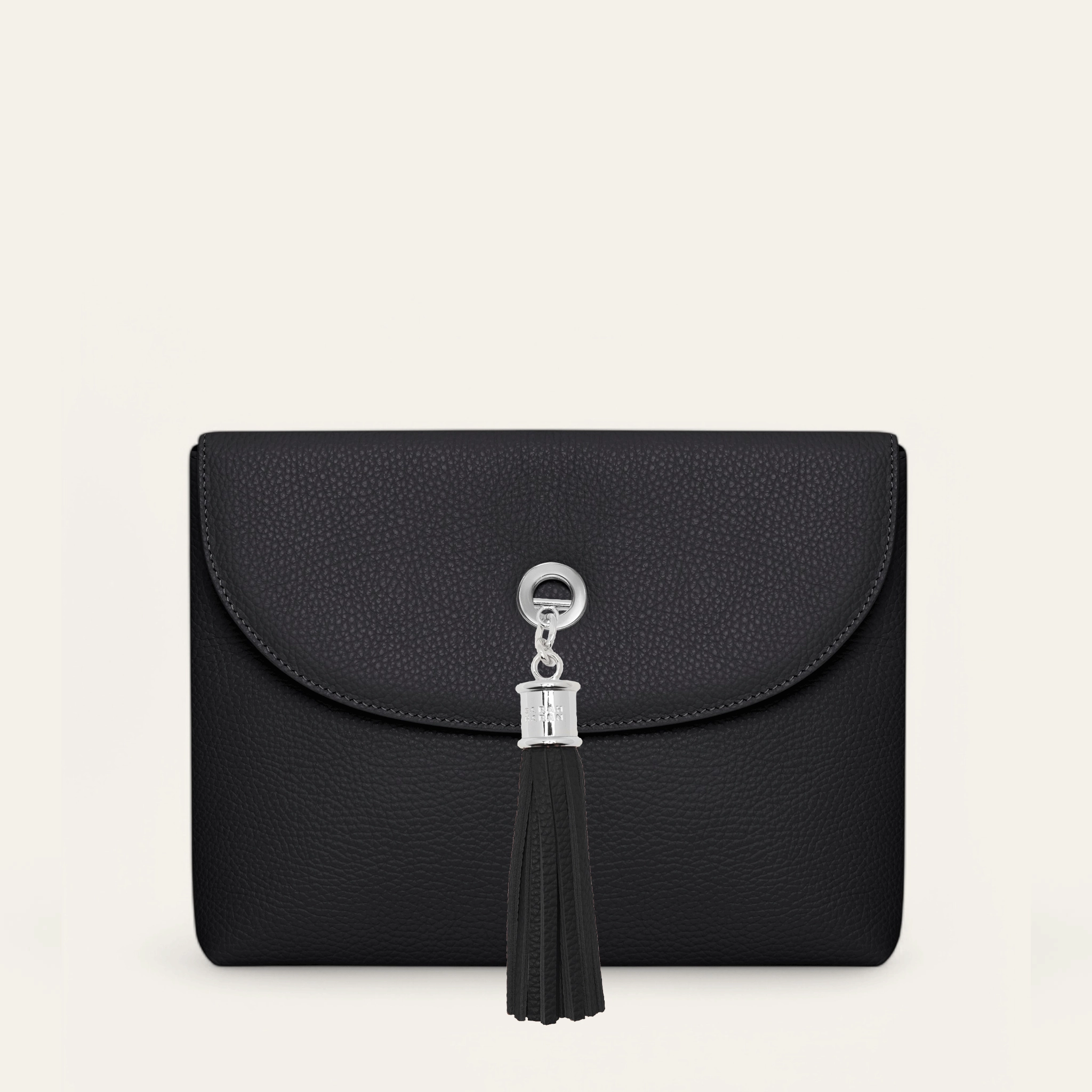 Jasmine Crossbody | Black with Silver hardware Daily Organizer
