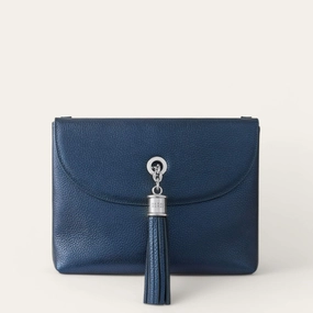 Comfort Wear Compact Everyday Jasmine Crossbody | Metallic Navy with Silver hardware