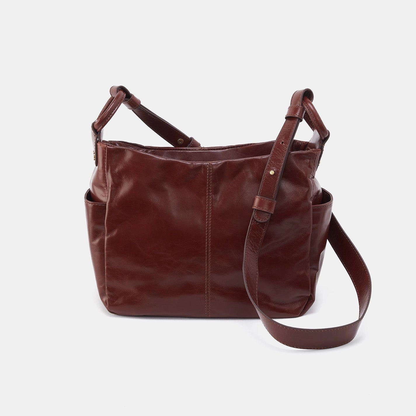 Daily Carry Gear Sheila Crossbody In Polished Leather - Chocolate