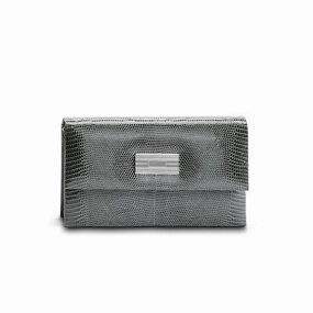 Monogram Clutch, Mini - Slate Grey Exotic Lizard Versatile Organizer Daily Functionality