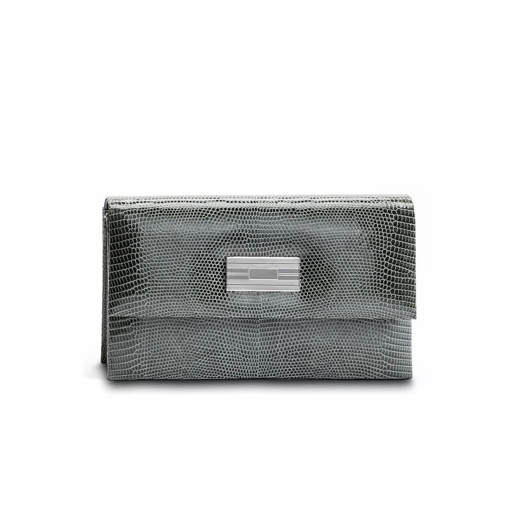 Monogram Clutch, Mini - Slate Grey Exotic Lizard Versatile Organizer Daily Functionality