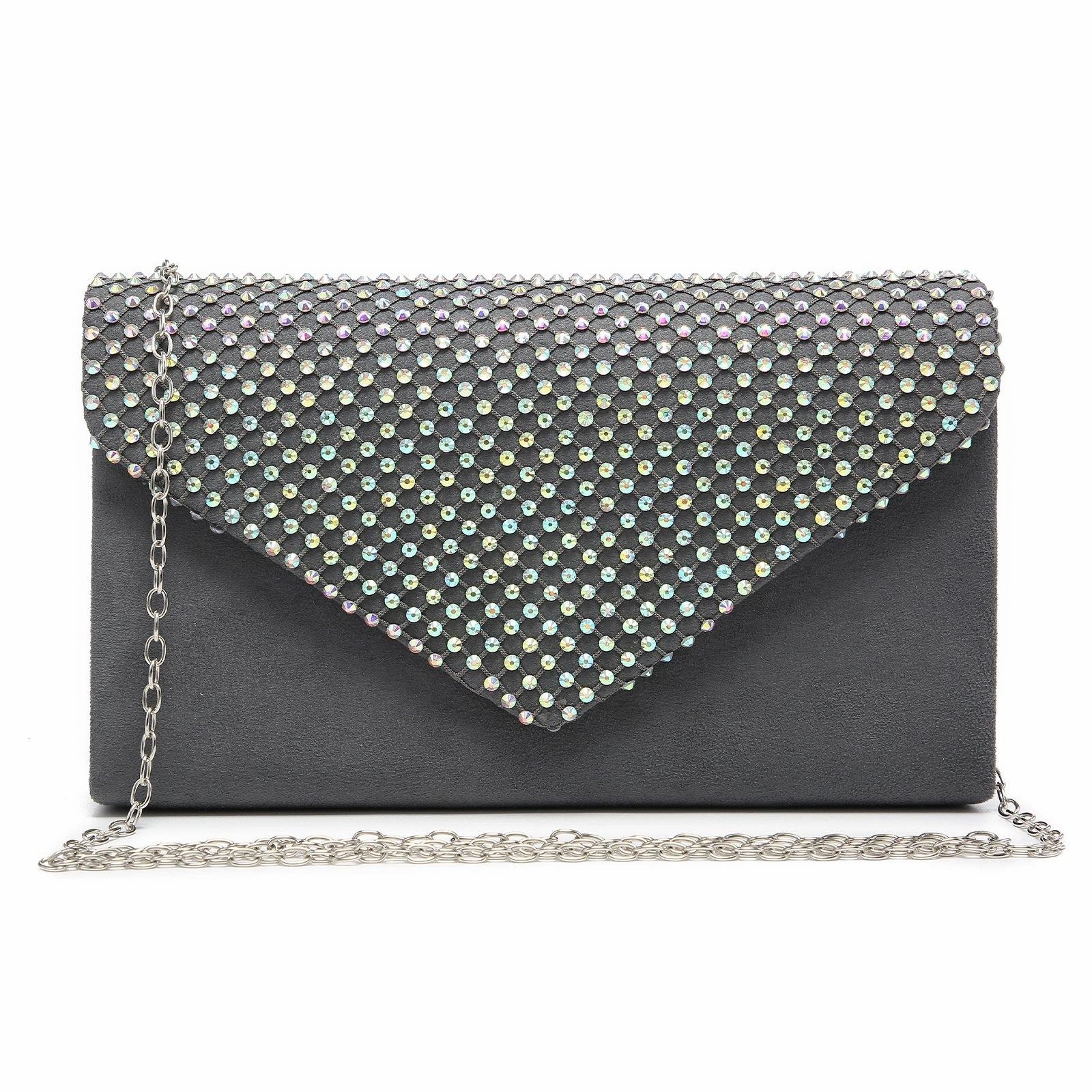 Women Colorful Rhinestone Cocktail Prom Evening Clutch Bags for Wedding Dasein Premium Finish Elegant Essence