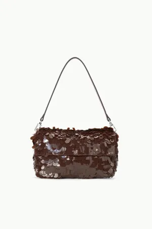Functional travel satchel Lightweight Style TIMMY SHOULDER BAG | CACAO SEQUINS