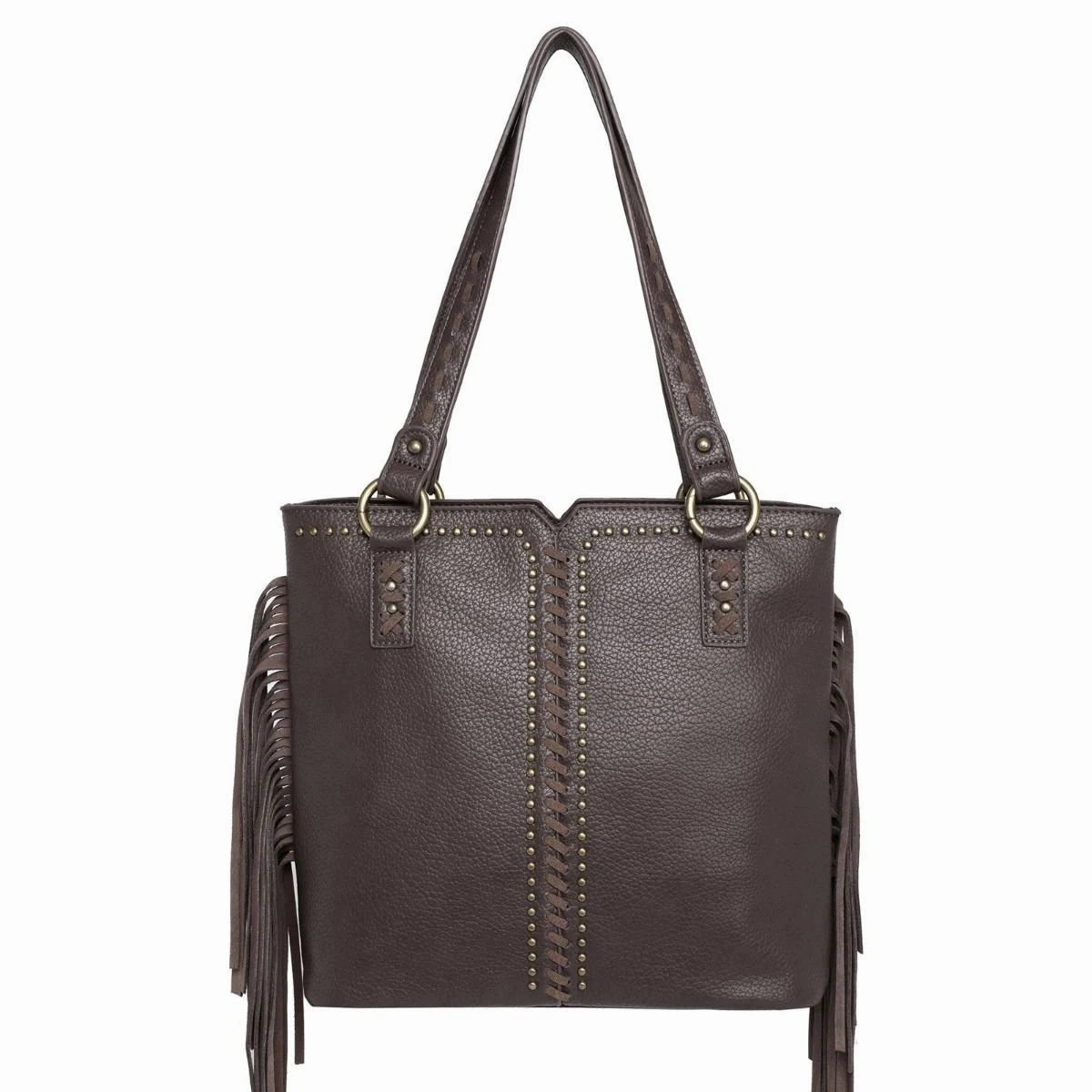 Wrangler Concealed Carry Western Fringe Handbag-Coffee Practical Utility