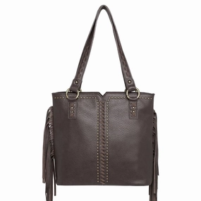Wrangler Concealed Carry Western Fringe Handbag-Coffee Practical Utility